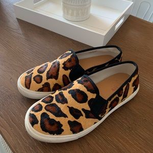 Leopard J Crew slip ons